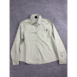 Spyder Shirt Womens XL Green Long Sleeve Button Front Mesh Lined Outdoor